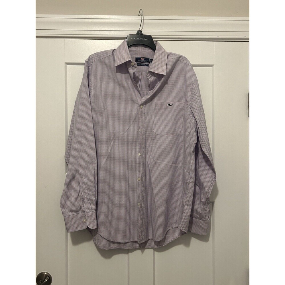 Vineyard Vines Classic Fit Tucker Shirt Men Size Medium Red Blue Plaid Preppy